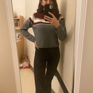 Gray Cropped Turtleneck